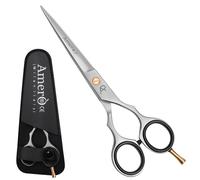 AmerÒ Hair Cutting Scissor 6-Inch - Jaguar Design Relax Pre Style - Black & Silver Barber Shears, Sharp Stainless Steel Blades for Salon & Home, Professional Hairdressing Scissors (Silver)