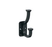 Amerock Alder Transitional Double Prong Matte Black Decorative Wall Hook