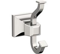 Amerock BH36020PN | Polished Nickel Single Robe Hook | 4-1/4 in. (108 mm) Length Towel Holder | Mulholland | Towel Hook for Bathroom | Bathroom Hardware | Bath Accessories