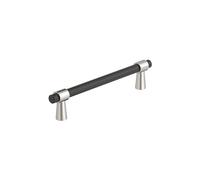 Amerock BP36859FBPN | Mergence 5-1/16 inch (128mm) Center-to-Center Matte Black/Polished Nickel Cabinet Pull | Kitchen Cabinet Hardware | Furniture Hardware | Drawer Handle