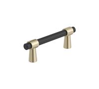Amerock BP37385FBBBZ | Mergence 3 inch (76mm) Center-to-Center Matte Black/Golden Champagne Cabinet Pull | Kitchen Cabinet Hardware | Furniture Hardware | Drawer Handle