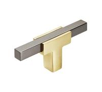 Amerock BP67BGLBCR | Kitchen Cabinet Door or Drawer Knob | Brushed Gold/Black Chrome | 2-3/4 inch (70 mm) Length | Urbanite | 1 Pack | Furniture Hardware | Bathroom Cabinet Hardware