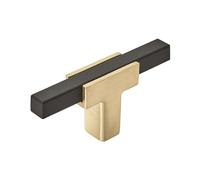 Amerock BP67BGLMB | Kitchen Cabinet Door or Drawer Knob | Brushed Gold/Matte Black | 2-3/4 inch (70 mm) Length | Urbanite | 1 Pack | Furniture Hardware | Bathroom Cabinet Hardware