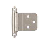 Amerock BP7328G9 Self-Closing, Face Mount Hinge with 3/8in(10mm) Inset - Sterling Nickel - 2 Pack