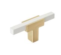 Amerock | Cabinet Knob | Brushed Gold/White | 2-5/8 inch (67 mm) Length | Urbanite | 1 Pack | Drawer Knob | Cabinet Hardware