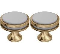 Amerock | Cabinet Knob |Champagne Bronze/Frosted Acrylic | 1-3/8 in (35 mm) Diameter Drawer Knob | Oberon | Kitchen and Bath Hardware | Furniture Hardware (Pack of 2)