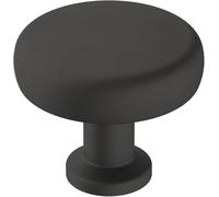 Amerock | Cabinet Knob | Matte Black | 1-1/4 inch (32 mm) Diameter | Factor | 1 Pack | Drawer Knob | Cabinet Hardware