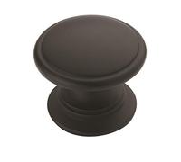 Amerock | Cabinet Knob | Matte Black | 1-1/4 inch (32 mm) Diameter | Ravino | 1 Pack | Drawer Knob | Cabinet Hardware