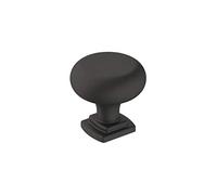 Amerock | Cabinet Knob | Matte Black | 1-1/4 inch (32 mm) Diameter | Surpass | 1 Pack | Drawer Knob | Cabinet Hardware