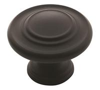 Amerock | Cabinet Knob | Matte Black | 1-5/16 inch (33 mm) Diameter | Inspirations | 10 Pack | Drawer Knob | Cabinet Hardware