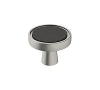Amerock | Cabinet Knob | Matte Black/Satin Nickel | 1-3/8 inch (35 mm) Diameter | Mergence | 1 Pack | Drawer Knob | Cabinet Hardware