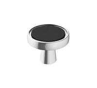 Amerock | Cabinet Knob | Polished Chrome/Matte Black | 1-3/8 inch (35 mm) Diameter | Mergence | 1 Pack | Drawer Knob | Cabinet Hardware