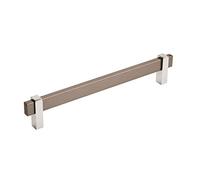 Amerock | Cabinet Pull | Black Brushed Nickel/Polished Chrome | 7-9/16 inch (192 mm) Center to Center | Mulino | 1 Pack | Drawer Pull | Drawer Handle | Cabinet Hardware