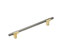 Amerock | Cabinet Pull | Brushed Gold/Black Chrome | 7-9/16 inch (192 mm) Center to Center | Urbanite | 1 Pack | Drawer Pull | Drawer Handle | Cabinet Hardware