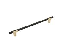 Amerock | Cabinet Pull | Brushed Gold/Matte Black | 10-1/16 inch (256 mm) Center to Center | Urbanite | 1 Pack | Drawer Pull | Drawer Handle | Cabinet Hardware