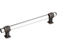 Amerock | Cabinet Pull | Clear/Oil-Rubbed Bronze | 6-5/16 inch (160 mm) Center to Center | Glacio | 1 Pack | Drawer Pull | Drawer Handle | Cabinet Hardware
