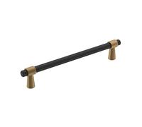 Amerock | Cabinet Pull | Matte Black/Champagne Bronze | 6-5/16 inch (160 mm) Center-to-Center | Mergence | 1 Pack | Drawer Pull | Cabinet Handle | Cabinet Hardware