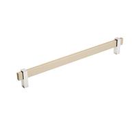 Amerock | Cabinet Pull | Silver Champagne/Polished Chrome | 10-1/16 inch (256 mm) Center to Center | Mulino | 1 Pack | Drawer Pull | Drawer Handle | Cabinet Hardware