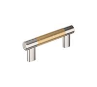 Amerock Esquire 3 inch or 3-3/4 inch (76mm or 96mm) Center-to-Center Polished Nickel/Champagne Bronze Cabinet Pull, BP36557PNCZ