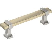 Amerock Overton 3-3/4 inch (96mm) Center-to-Center Golden Champagne/Satin Nickel Cabinet Pull, BP36681BBZG10
