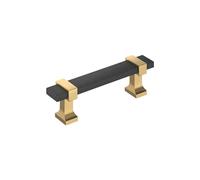 Amerock Overton 3 inch (76mm) Center-to-Center Brushed Matte Black/Champagne Bronze Cabinet Pull, BP37080BMBCZ