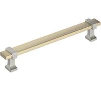 Amerock Overton 6-5/16 inch (160mm) Center-to-Center Golden Champagne/Satin Nickel Cabinet Pull, BP36683BBZG10