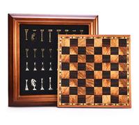 AMEROUS 14 inches Wooden Chess Set with Metal Chess Pieces / 2.5'' King/Storage for Chessmen/Gift Package/Instructions/Classic Board Game