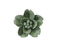 AMERRY Ceramic Flower Wall Art, Artificial 3D Flower Wall Art, Handmade 3D Wall Art Hanging Sculpture, Porcelain Flower Wall Decoration for Home Office Decor (Dark green，Snow lotus，2.76")