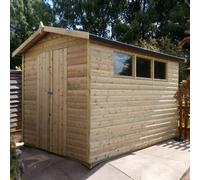 amersham garden 10x8ft wooden heavy duty apex shed in natural