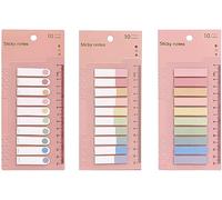 Amerson Index Tabs with Ruler, 3 Pack 600 Pieces Sticky Tab, Note Page Marker, Writable and Repositionable File Flags Morandi Colored Pages Markers Book Labels for Reading Tab, Classify Files (Blue)