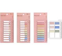 Amerson Morandi Index Tabs with Ruler, 4 Pack 660 Pieces Sticky Tab, Note Page Marker, Writable Repositionable File Flags, Book Labels for Reading, Notes, Files