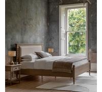 Ames Lime Wash Oak & Linen Pompom Bed Oak