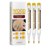 Amesor 3pieces Wood Burning Marker Pen, Wood Scorch Burning Marker Pen, Waterproof Wood Burning Pens For Craft, Scorrch Marker For Wood, Easily Burn Designs On Wood & Crafts For Beginners D-I-Y Wood