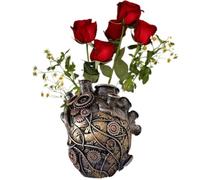 Amesor Anatomical Heart Vase | Unique Vases for Flowers - Resin Plants Pot with Multiple Holes Modern Anatomical Heart Design Craft Weird for Bathroom Halloween Mothers Day Living Room Plant