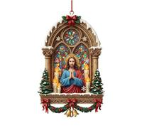 Amesor Christmas Tree Decorations | Jesus Family Prayer Scene Ornaments,2D Acrylic Festive Seasonal Decorations for Father Men Friends Mother Women