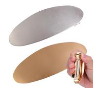 Amesor Flat Clips for Thick Hair, Metal Barrettes for Wedding, Oval Large Gold Silver Spring French Metal Hair Clips Barrettes Accessories for Women Girls