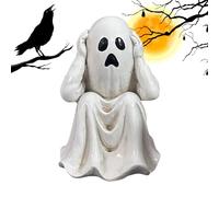 Amesor Halloween Ghost | Ghost Statue | Gothic Face Expression Spooky Sculpture Decoration with Fall Theme for Kitchen Mantel Fireplace Indoor Outdoor Porch Garden