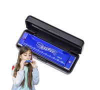 Amesor Harmonica For Beginners,Blue Mouth Organ Harp, Preschool Toys - Blue Harmonica Musical Instrument, Professional 10 Hole 20 Tone For Beginner And Early Childhood Teaching
