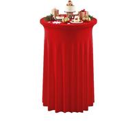 Amesor High Top Table Covers, Spandex Stretch Cocktail Table Cover Christmas, Washable Festive Banquet Decoration Supplies for Indoor Outdoor Bistro Restaurant Weddings Birthday Home