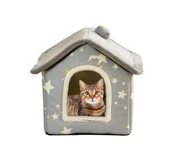 Amesor Kitten Houses For Indoor Cats,Plush Bed House For Kitten - 40x35cm/15.75x13.78 Inches Covered Cat Beds, Soft Winter Pet House For Resting, Sleeping