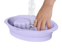 Amesor Nail Soak Off Bowl - Silicone Nail Polish Remover Dish - Foldable Hand Bath Tray, Professional-Grade Soaking Dish Cleaning Tool for Salon Home