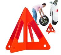 Amesor Reflective Triangle,Roadside Sign Triangle Symbol Reflective | Non-Slip Triple Hazard Alert Safty Reflector Accessories for Friends Adults Outdoor Use