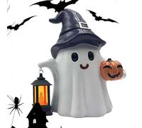 Amesor Solar Garden Statue - Garden Solar Statues,Waterproof Ghost Pumpkin Sculpture for House Gardening Birthday, Home Backyard Cemetery Grave Lawn
