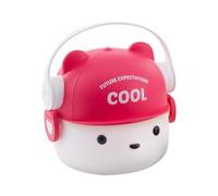 Amesor Toddler Lunch Box - Cute Bear Double-Layer 800ML Small Lunch Box | Food Storage for Salad Portion Control Breakfast Meal Prep School Daycare Work Offices Hiking Travel