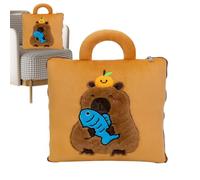 Amesor Travel Blanket Airplane | 2 in 1 Capybara Plane Blanket Travel Throw Pillow - Back Support Soft Cushion for Office Business Trip Dorm Car Camping Toddler Kids Adults Home