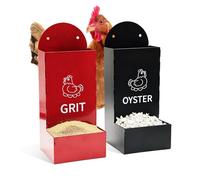 Amestar 2 Pack Automatic Chicken Grit Feeder, Metal Hanging and Poultry Feeder,Chicken Coop Accessories Supplies,Ideal for 6 Chickens