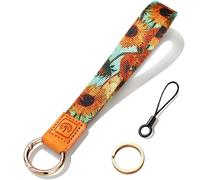 AMETHUARTZ Wristlet Keychain Lanyard for Keys, Cute Key Chains for Women, Wrist Strap Keyring Holder for Car Keys Wallet, Van Gogh Sunflowers, Default