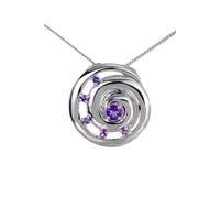 Amethyst Ammonite Pendant Necklace Ojewellery Silver 22 inches