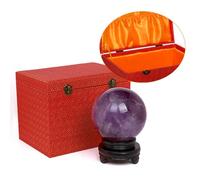 Amethyst Ball Crystal Base Living Room Decor,90mm