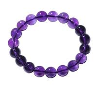 Amethyst Bracelet Lucky Stone Healing Birthstone Beaded Bracelet for Men and Women, 14mm, Universal Elastic Gift